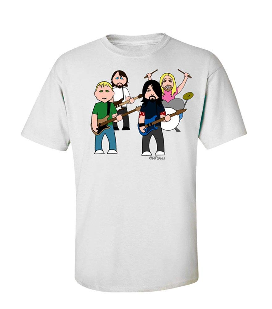 VIPwees, The Flu Fighters, Mens Musician Caricature Organic Cotton T-Shirt - Les Beatles, Paul McCartney, John Lennon, RIngo Starr, George Harrison VIPwees, The Flu Fighters, Mens Musician Caricature Organic Cotton T-Shirt