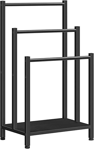 HOOBRO Toallero independiente, soporte para escalera de manta de 3 niveles para baño, 16.9 pulgadas de largo x 11 pulgadas de ancho x 31.9 pulgadas