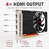 Tarjeta gráfica RX560 2GB GDDR5 4 HDMI para múltiples monitores | tarjeta de video 4 HDMI para oficina multipantalla, trading de acciones, soporta hasta 3840x2160 60Hz 8