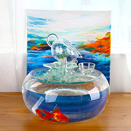 Crapelles Tabletop All Glass Waterfall Indoor Fountain Fish Tank thumb #4