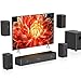Wooden 5.1.2CH Soundbars for TV, 4 Surround Speakers Wired, 400W Peak Power, Home Cinema Virtual Surround Sound System, 5.25'' Deep Bass Sound Bar with Subwoofer, ARC/OPT/BT 5.3/AUX/USB, HiPulse N512
