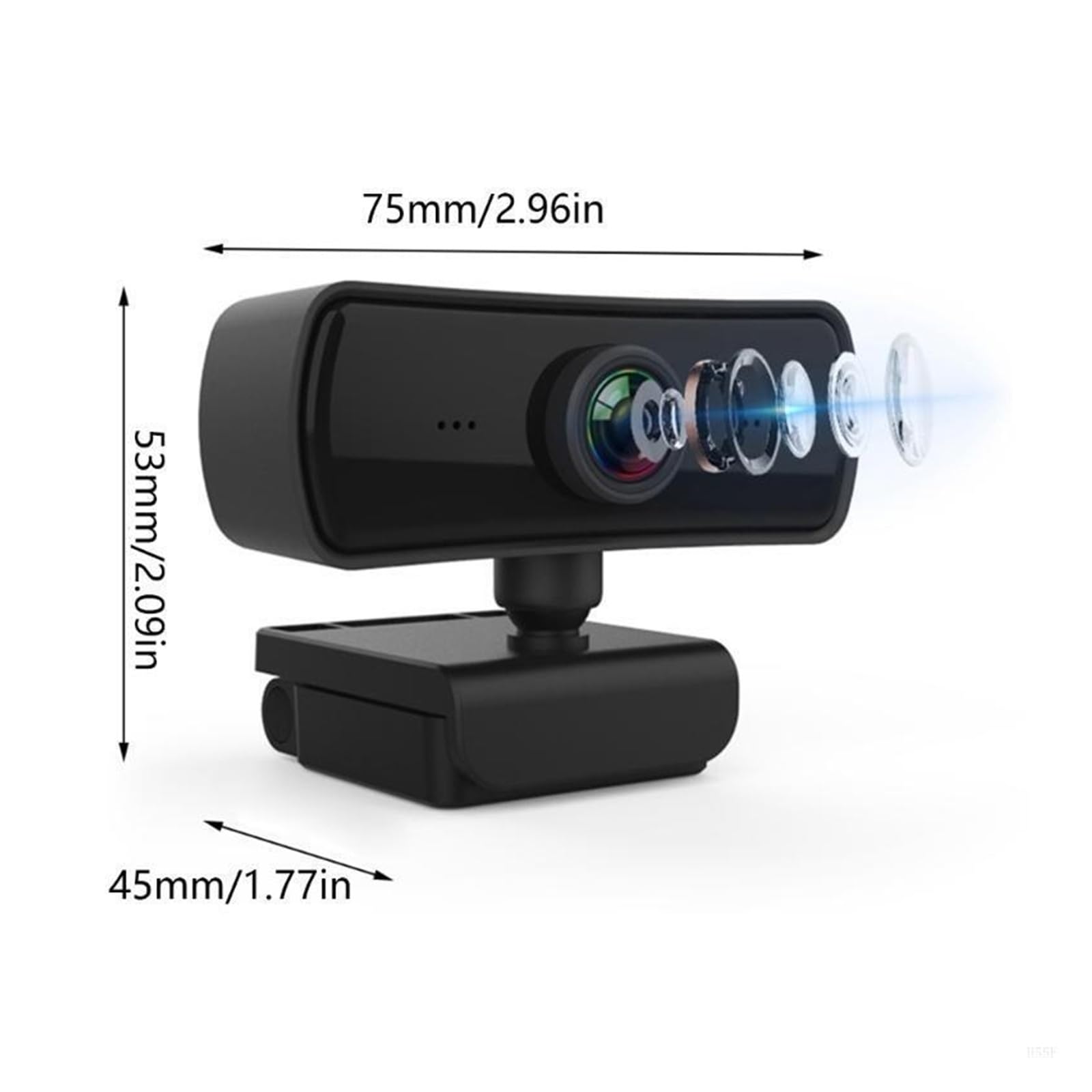 Webcam 2K 2040x1080P ad alta definizione for computer e PC con microfono, telecamere orientabili