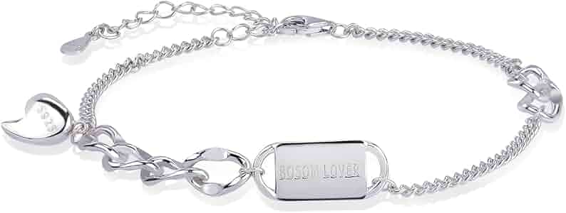 Amazon.com: LEGENTLISUR 925 Silver Couple Bracelet Matching