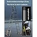 MYDSLYYH Ladders,Multi-Purpose Aluminumladder with Wheels, Heavy Dutyextension Ladder,for DIY Tool for Climb Home Builders Attic Work Place, Capacity 330 Lbs/2.6M/8.5Ft