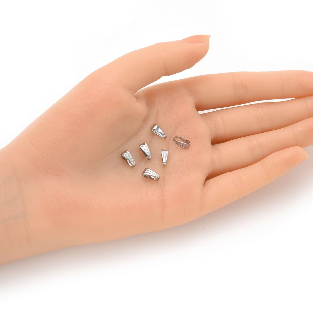 Adabele SEF22 chirurgische Anhänger-Verschlüsse aus Edelstahl der Güteklasse 316, 9 mm, zum Aufstecken, für Bastelarbeiten, Schmuckherstellung, 100 Stück