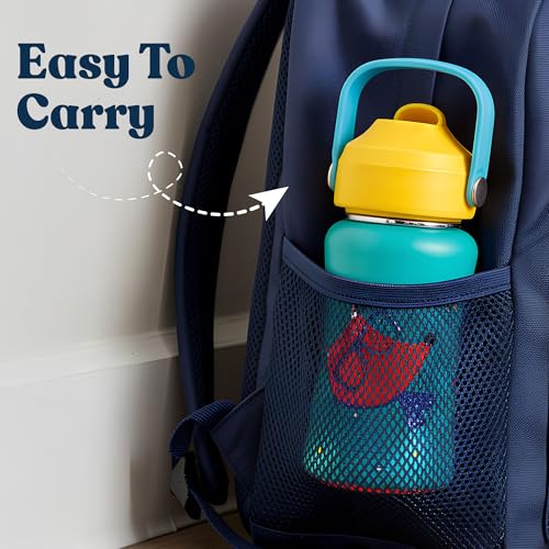 Image of rabitat Steel Play 3.0 Water Bottle for School Kids 450ml, 1+1 Year Brand Warranty | Steel Water Bottle | Steel Bottles | BPA-Free Leak-Proof, Flip-Lock Sipper, EasyCarry Handle Young wild & Free