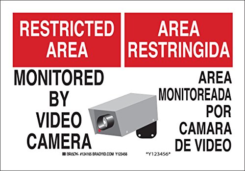 Panneau vidéosurveillance bilingue Brady 124163 plaque caméra de surveillance