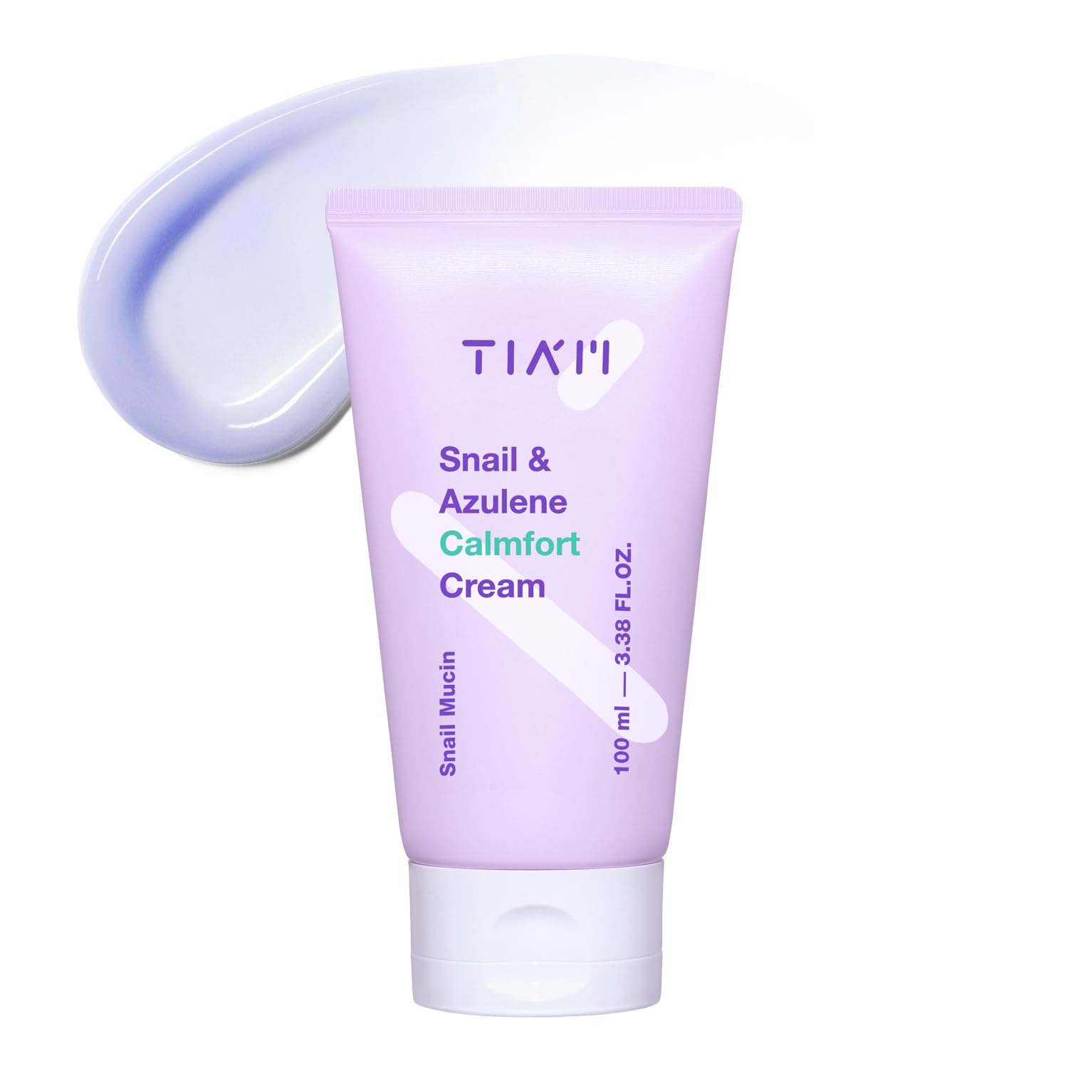 TIA'M TIAM Snail & Azulene Calmfort Cream, 3.38 fl oz, 92% Snail Mucin, Lightweight Calming & Moisturizing Cream for Soft, Glass Skin, Korean Skin Care, Day & Night Moisturizer Face Cream