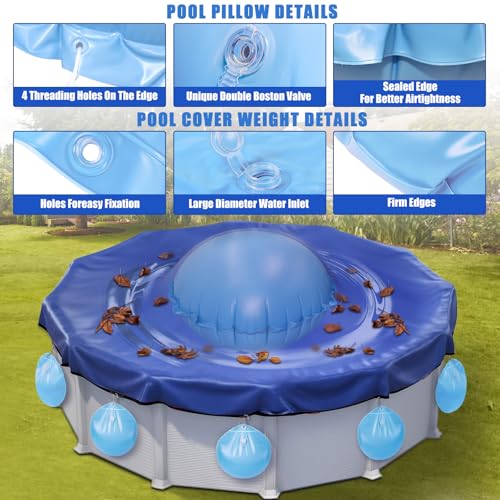 Almohadas para piscina 5Ft con 16 pesos para cubierta miniatura 3
