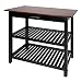 Casual Home Kitchen Island with Solid American Hardwood Top, Walnut