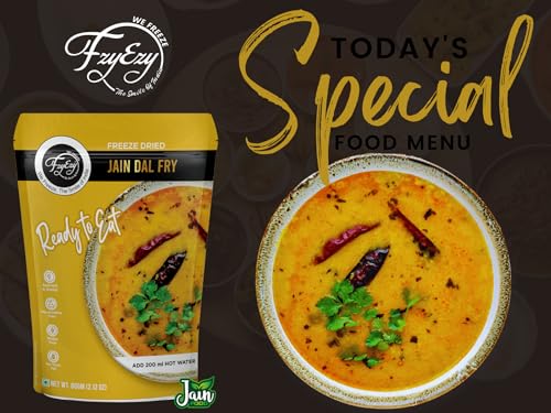 Image of FzyEzy Freeze-Dried Jain Dal Fry - 60g | Authentic Jain Indian Meal | No Onion, No Garlic | Instant & Ready-to-Eat | Gluten-Free | Preservative-Free | Wholesome & Flavorful Jain dish