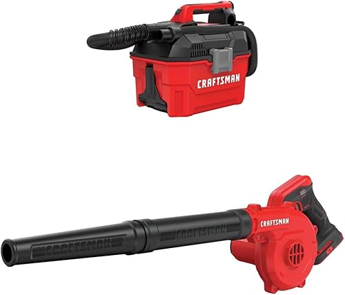 Craftsman V20 Aspiradora de taller inalámbrica, 2 galones, húmedoseco con soplador, solo herramientas (CMCV002B y CMCBL0100B)
