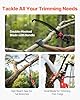 VEVOR Scie à Élaguer Extensible, 2,15-8,09 m, Scie sur Perche Manuelle, Lame Acier Tranchante, avec Ciseaux, 8 Perches Fibre de Verre, Outil Élagage pour Tailler Branches Hautes, Palmiers, Arbustes