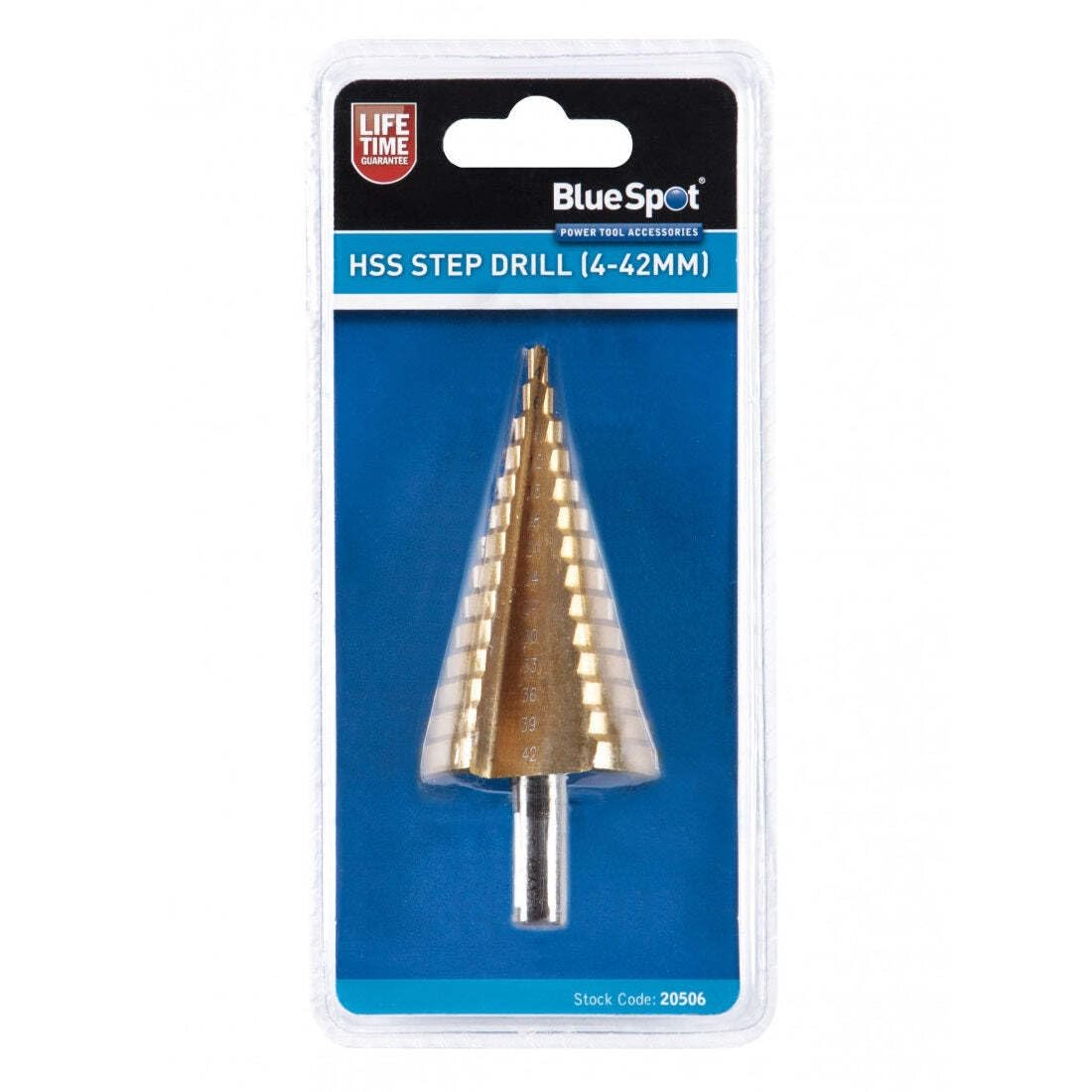 Bluespot Step Drill Hss Steel Titanium Cone Bit Hole Metal Cutter Tool 4 - 42Mm 20506