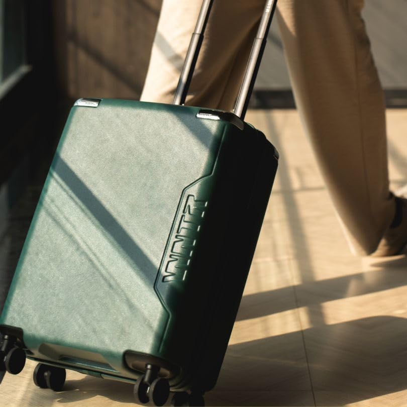 Image of WNTR Dawn X Set of 2 Cabin + Large Luggage - 40L & 105L Check-in Suitcases with 360 Wheels, TSA Locks, German Polycarbonate Shell, Lightweight Trolley Bags Set for Travel (Green Pine)