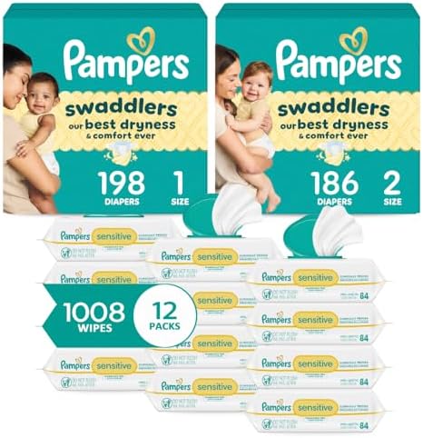 Pampers Baby Diapers and Wipes Starter Kit, Swaddlers Disposable ...