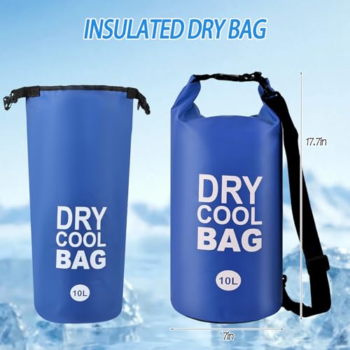 2Pcs 10L Bolsa Seca Aislante Flotante, Bolsa Cooler Plegable con Correa de Hombro, Impermeable y a Prueba de Fugas para Kayak, Camping, Pesca, Playa miniatura 4