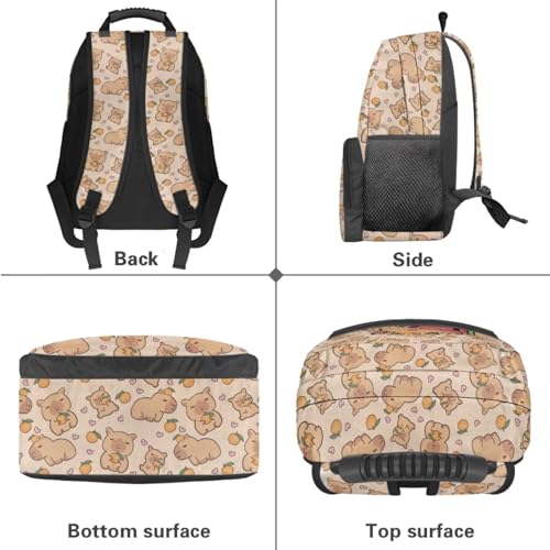 Capybara Print Backpack Set for Kids, 3 in 1 Backpack with Lunch Box and Pencil Case for Boys, 17 Inch Bookbag for Girls, Back to School Supplies4