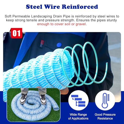 Tuyau de drainage ondulé extensible pour système de drainage de 10 cm - 6
