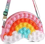【Novedad 2 en 1 Bolsa】 Combina el juguete de burbujas y el bolso, este colorido bolso de hombro es muy elegante y práctico, lo ayuda a relajarse y aliviar el estrés mientras está en el ocio.