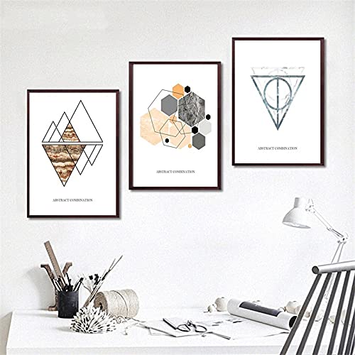 Art mural moderne abstrait géométrique grand format triptyque sans cadre x3