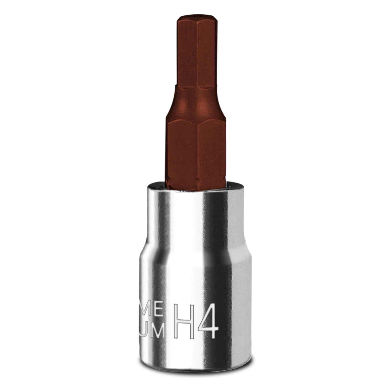 Mr.wintek Red 4 mm Allen Bit Insert, 1/4 Inch (12.5 mm) H11 Hexagon Socket, 55 mm Length S2 & CR-V Steel Impact Socket for Workshop & Car Repair