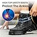 Hogent Steel Toe Boots for Women Men - Water-Resistant Work Boots - Ideal for Construction & Warehouse Industry - Black - Women Size 6.5 & Men Size 5