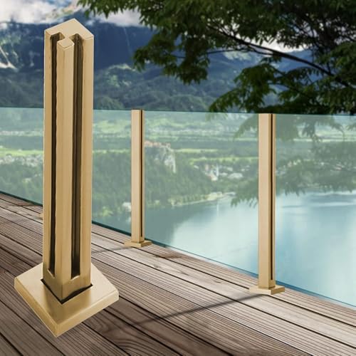 Poteau de garde-corps en verre or 105cm pour une finition luxueuse d'angle