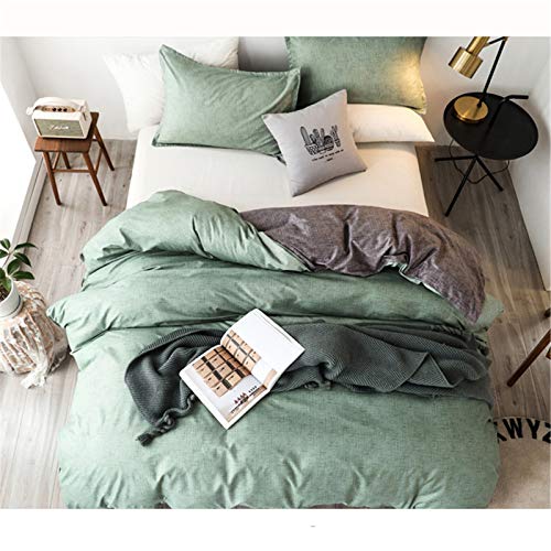 Parure de lit avec housse de couette en microfibre réversible 135x200cm gris - 4
