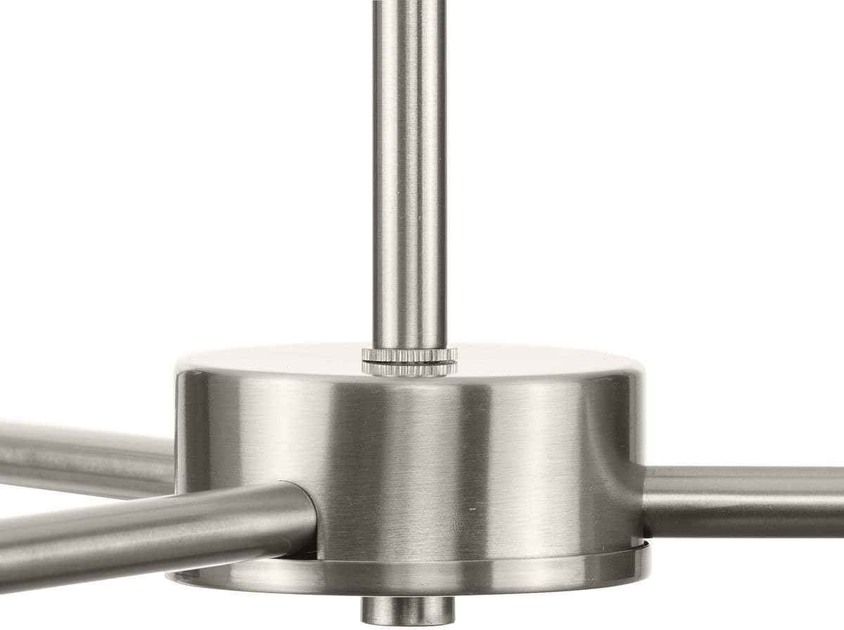 Progress Lighting Haas 50 in. 6-Light Brushed Nickel Modern Organic Chandelier with Opal Glass Shades