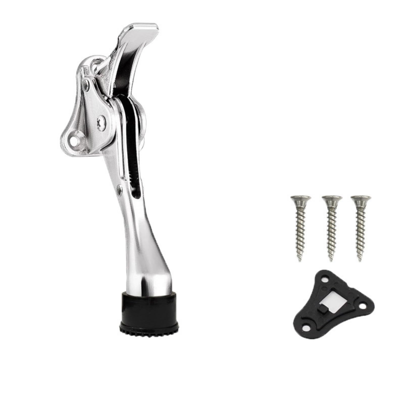 Mekalero Silver Sturdy Metal Alloy Horseshoe Door Holder Prevents Damage And For Home Spaces Kick Down Door Stopper