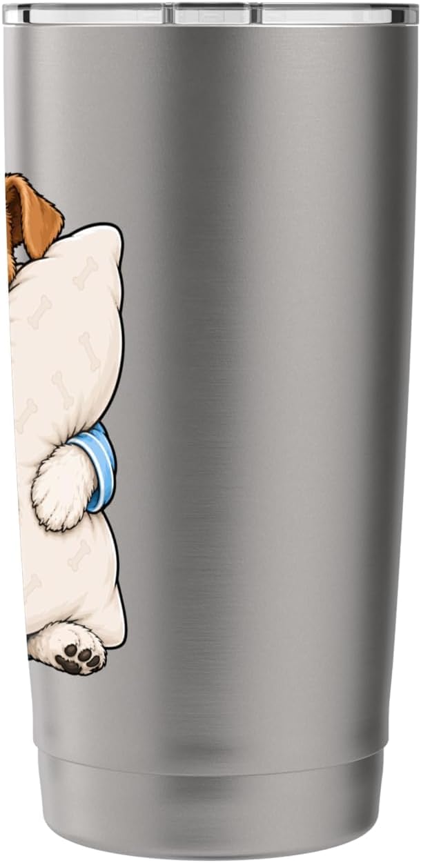 Wire Hair Fox Terrier Sleeping in Cute Pajamas Sleep Dog Stainless Steel Insulated Tumbler image 2