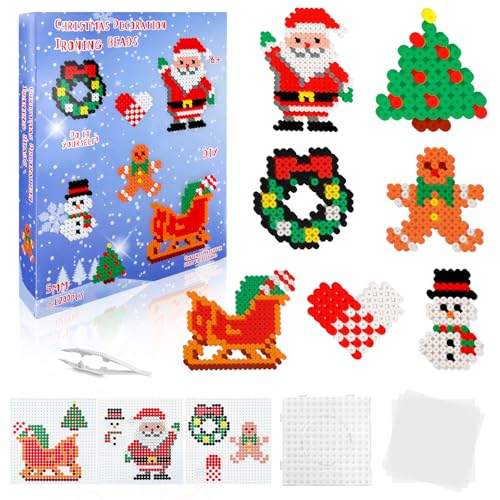 Cuentas Para Planchar, Ham-a Beads, 1200 Piezas 5MM Abalorios Fusibles de 9 Colores Set, Plásticos Beads Kit Completo con Papel de Planchado, Manualidades para Niños Cumpleaños Navidad