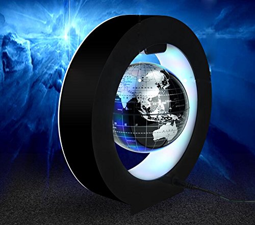 Yanghx Floating Globe World Map 4Inch Rotating Magnetic Mysteriously Suspended In Air World Map Home Decoration Crafts Fashion Holiday Gifts (Black) #TOP4