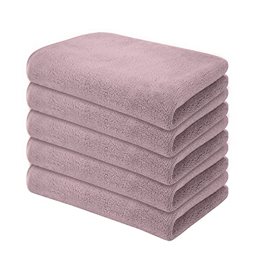 Umani Towels Kitchen Cloths, Fine Fiber Fleece Super Soft And Absorbent Dish Towels, Extra Thick Cleaning Towels And Hand Towels With Hanging Loop, 12 X 16 Inch, 5 Pack (Purple) #TOP4
