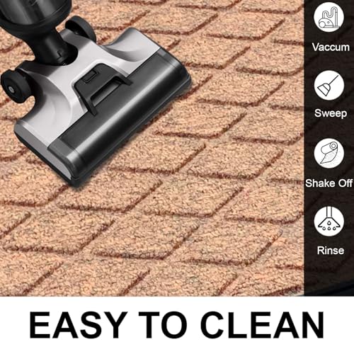 Image of Luxe Home Door Mats for Home Natural Coir Mat Anti-Slip Entrance Rug with Rubber Backing for Indoor and Outdoor Use (40x60 cm) Beige