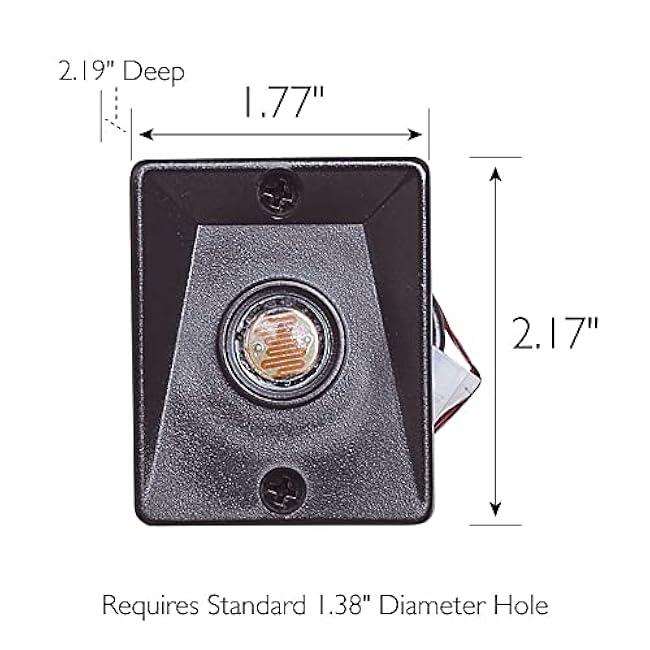 Replacement Dusk to Dawn Sensor for Outdoor Pole Lights - Automatic On/Off Light Sensor for Outdoor Lighting ¨C Steel Light Sensor, Black, Design House 502146