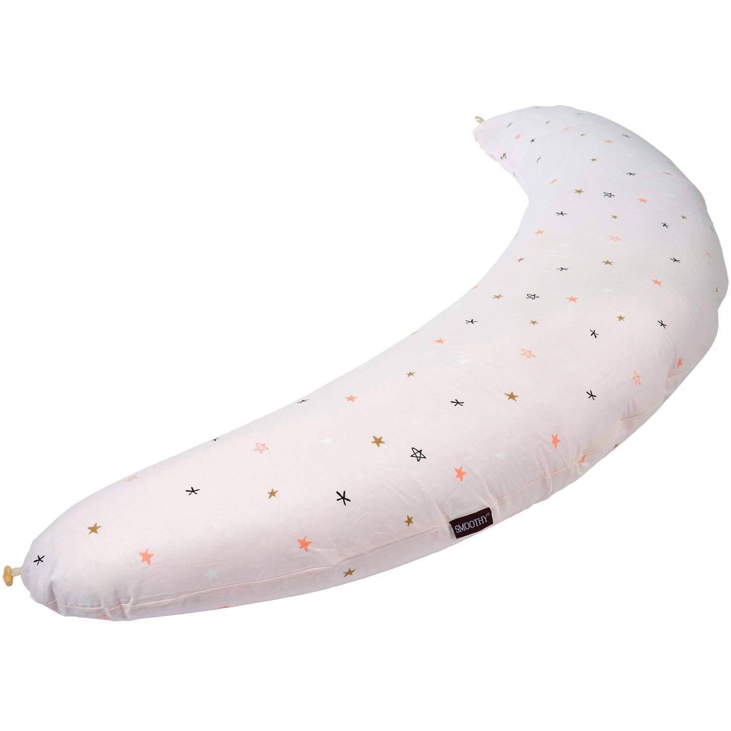 SMOOTHY® Stillkissen Schwangerschaftskissen XXL Premium Seitenschläfer-Kissen; Baumwoll-Bezug Schlafkissen & Lagerungs-Kissen für Mutter & Baby (Pink, Bezug + EPS-Perlen Füllung)