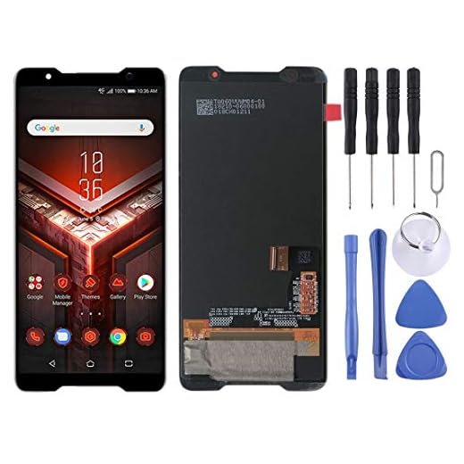 CTYC ACDC LCD-skärm och digitizer Fullständig montering för ASUS ROG-telefon / ZS600KL (svart) (Color : Black)