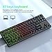 Bewinner Mechanical Gaming Keyboard, 87 Keys Compact Computer Keyboard, Ergonomic USB Wired Gaming Keyboard, Backlit Keyboard for Desktop Laptop PC