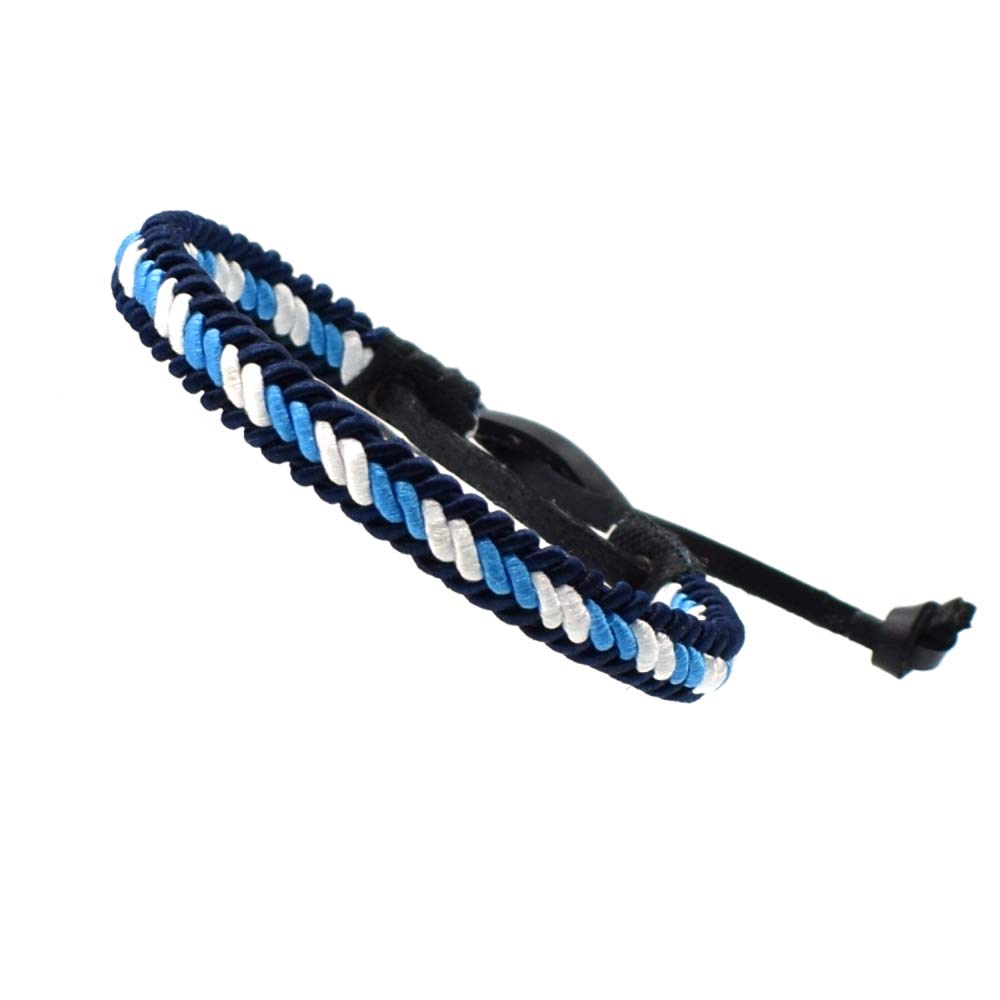 BDM Men's and women's fabric bracelet with the flag of Argentina, adjustable bracelet to different sizes, 19cm, Polyester