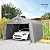 Outsunny 12' x 20' Heavy Duty Carport, Portable Garage Canopy Tent with 2 Ventilation Windows and Large Door, for Car, Truck, Boat, Motorcycle, Bike, Garden Tools, Gray