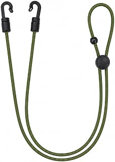 1 Pack Under Seat Backpack Travel Strap for Airplane, 5 mm Adjustable Elastic Cord with Dual Hooks and Sliding Loop, Olive Green, airoomy Travel Strap Alternative