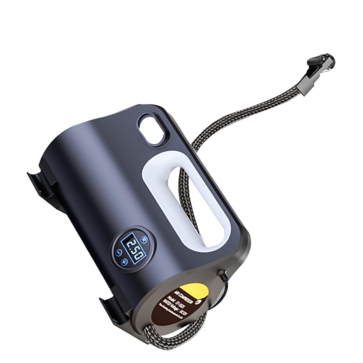 Toyvian Inflador de Aire Portátil, Compresor de Aire Portátil para Coche, Abs Negro, Dc12 V, 120 W, 22 L/, Pantalla Digital, Monitor de Presión, para Neumáticos y Bicicleta
