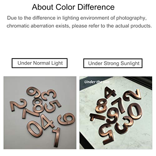 image for YoCosii 3 Inch Bronze House Numbers for Mailbox or Door Address, Home 