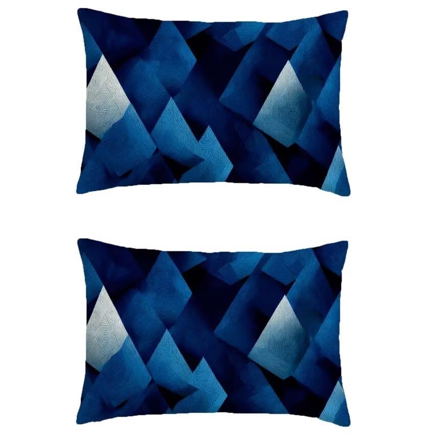Taie oreiller housse coussin exterieur 50x70 imperméable bleu deco maison l-m509