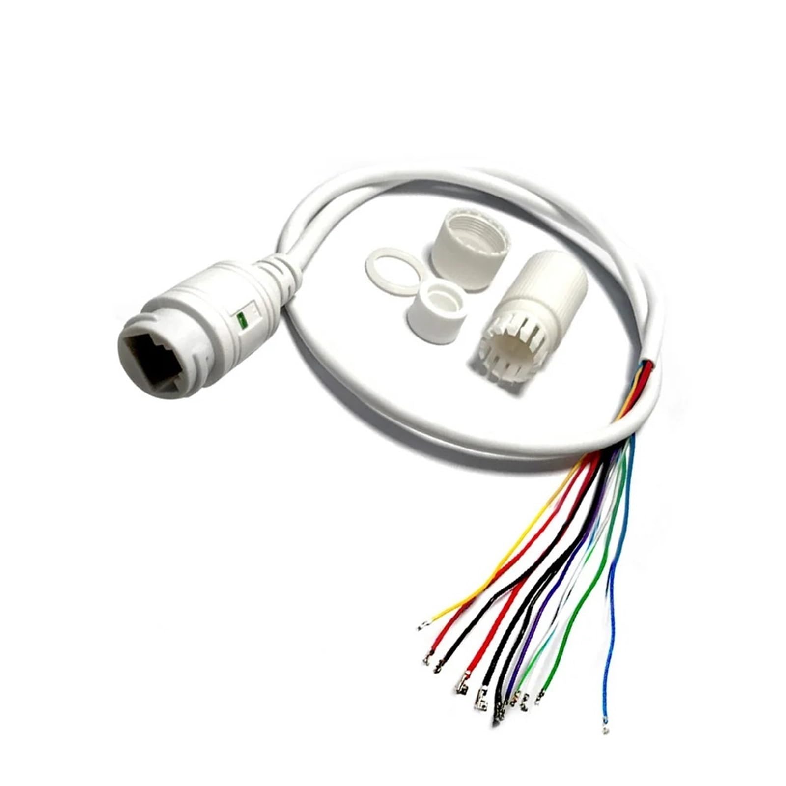 Câble d'alimentation CC RJ45 femelle 60cm blanc avec borniers réseau et vidéo