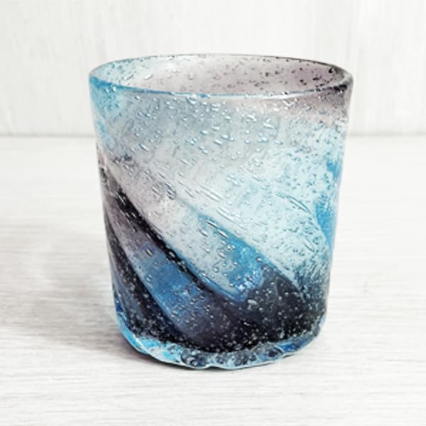 Kubakaya Ryukyu Glass, Rock Glass, Okinawa Souvenir, Cold Tea Glass, Cup, Beach Glass (Aquatic Purple) : Home & Kitchen