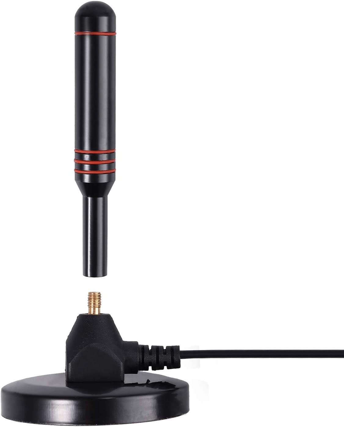 Antenne TV Portable Magnétique HD – Pour Freeview, DAB – Intérieur/extérieur/voiture – Câble 5 M, Base Aimantée