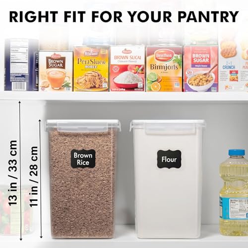 Image of WHITE FEATHER SUPPLIES 2 PC [7 Qt / 6.5L / 220 Oz] Large Food Storage Containers with Lids Airtight - BPA Free Clear Plastic Kitchen and Pantry Storage Containers for Cereal, Flour, Sugar, Rice